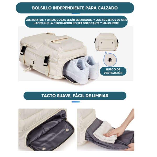 Morral para Viaje BE-BP con USB Espacioso y Versátil - Image 6
