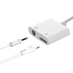 Adaptador Para Iphone 2 en 1 Dual Lightning para Carga y audífonos Jack 3.5 BE-BZ03
